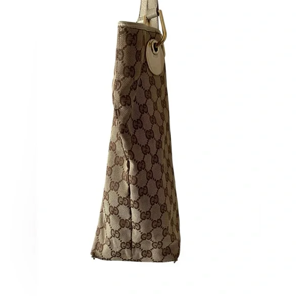 GUCCI GG Canvas Tote Bag Beige Gold - Picture 5 of 13